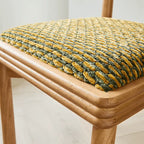 Vintage Wood Dining Chair Series with Beaded Solid Wood Legs and Textured Upholstery