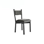 Vintage Wood Dining Chair Series with Beaded Solid Wood Legs and Textured Upholstery