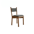 Vintage Wood Dining Chair Series with Beaded Solid Wood Legs and Textured Upholstery