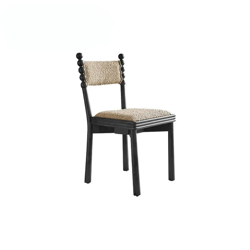 Vintage Wood Dining Chair Series with Beaded Solid Wood Legs and Textured Upholstery