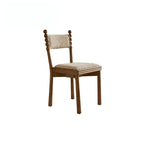 Vintage Wood Dining Chair Series with Beaded Solid Wood Legs and Textured Upholstery