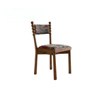 Vintage Wood Dining Chair Series with Beaded Solid Wood Legs and Textured Upholstery