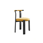 Vintage Wood Dining Chair Series With Curved Ash Frame and Chenille Upholstery