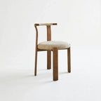 Vintage Wood Dining Chair Series With Curved Ash Frame and Chenille Upholstery