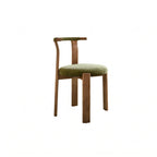 Vintage Wood Dining Chair Series With Curved Ash Frame and Chenille Upholstery