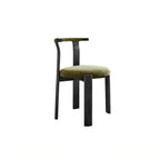 Vintage Wood Dining Chair Series With Curved Ash Frame and Chenille Upholstery