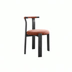 Vintage Wood Dining Chair Series With Curved Ash Frame and Chenille Upholstery