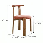 Vintage Wood Dining Chair Series With Curved Ash Frame and Chenille Upholstery Dimensions