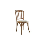 Vintage Wood Dining Chair Series with French Curved Frame and Upholstered Seat