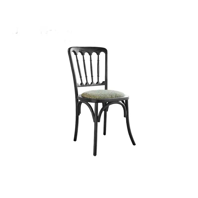 Vintage Wood Dining Chair Series with French Curved Frame and Upholstered Seat