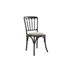 Vintage Wood Dining Chair Series with French Curved Frame and Upholstered Seat