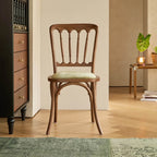 Vintage Wood Dining Chair Series with French Curved Frame and Upholstered Seat Main Product Image