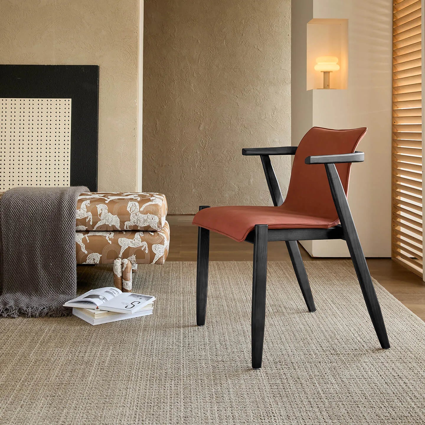 Vintage Wood Dining Chair Series with Hanging Arms, Stackable Comfort