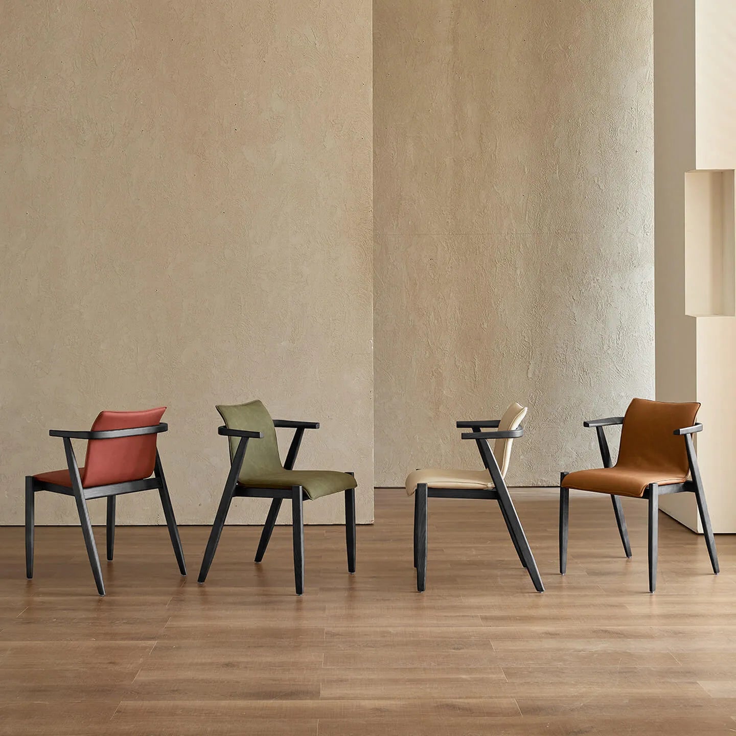 Vintage Wood Dining Chair Series with Hanging Arms, Stackable Comfort