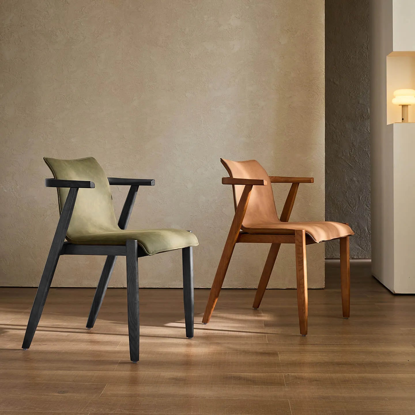 Vintage Wood Dining Chair Series with Hanging Arms, Stackable Comfort Main Product Image