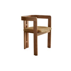 Vintage Wood Dining Chair Series with Sculpted Ash Frame and Plush Textured Seat