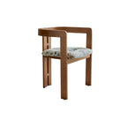 Vintage Wood Dining Chair Series with Sculpted Ash Frame and Plush Textured Seat