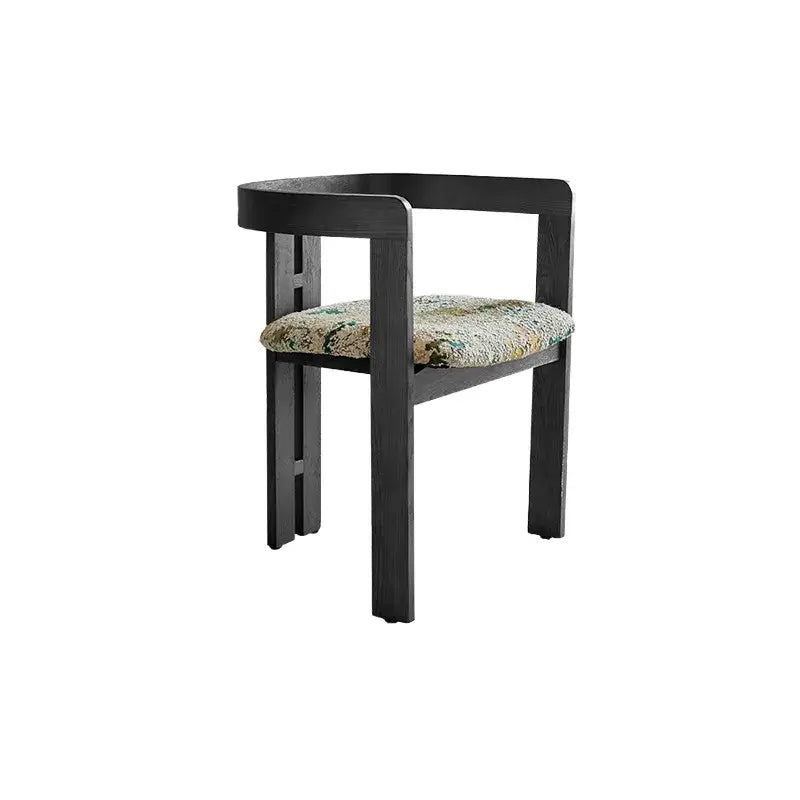 Vintage Wood Dining Chair Series with Sculpted Ash Frame and Plush Textured Seat