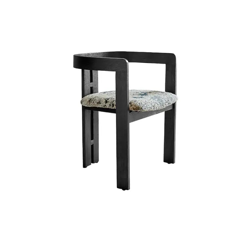 Vintage Wood Dining Chair Series with Sculpted Ash Frame and Plush Textured Seat