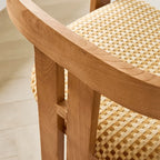 Vintage Wood Dining Chair Series with Sculpted Ash Frame and Plush Textured Seat