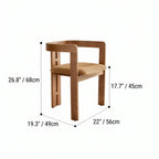 Vintage Wood Dining Chair Series with Sculpted Ash Frame and Plush Textured Seat Dimensions