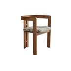 Vintage Wood Dining Chair Series with Sculpted Ash Frame and Plush Textured Seat
