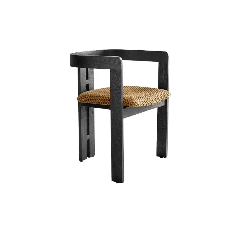 Vintage Wood Dining Chair Series with Sculpted Ash Frame and Plush Textured Seat