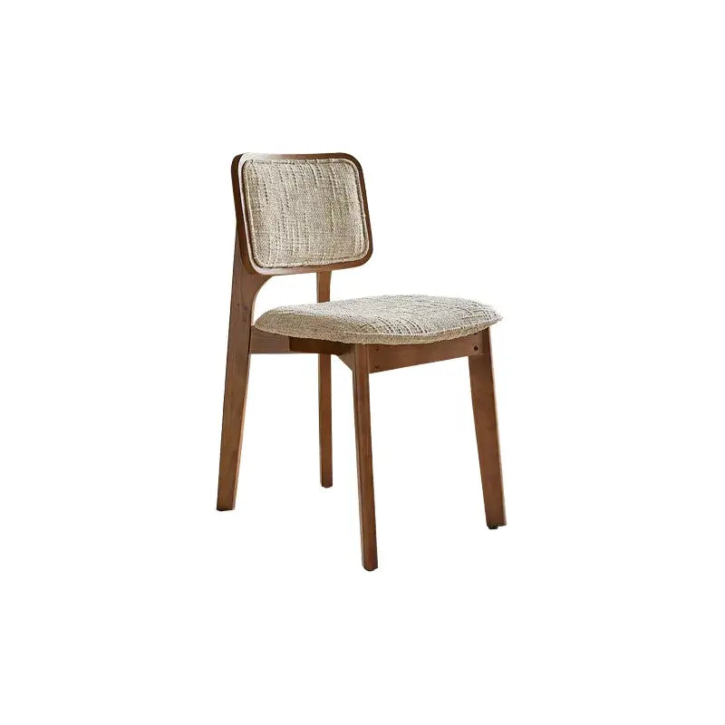 Vintage Wood Dining Chair With French Retro Ash Frame And Chenille Back
