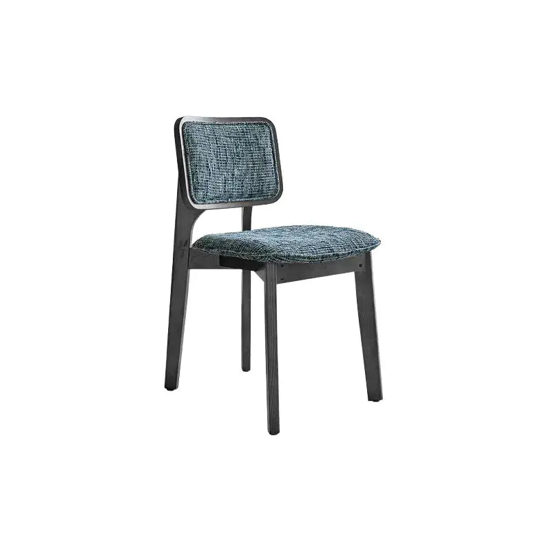 Vintage Wood Dining Chair With French Retro Ash Frame And Chenille Back