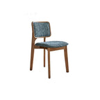 Vintage Wood Dining Chair With French Retro Ash Frame And Chenille Back