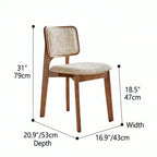 Vintage Wood Dining Chair With French Retro Ash Frame And Chenille Back Dimensions