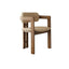 Vintage Wood Dining Chair With Hand-Finished Ash Frame and Textured Upholstery