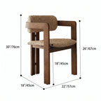 Vintage Wood Dining Chair With Hand-Finished Ash Frame and Textured Upholstery Dimensions