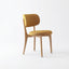 Vintage Wood Dining Chair with Sculptural Curved Back and Textured Monet Fabric