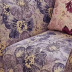 Violet Tapestry Floral Accent Chair with Italian Vintage Curved Silhouette