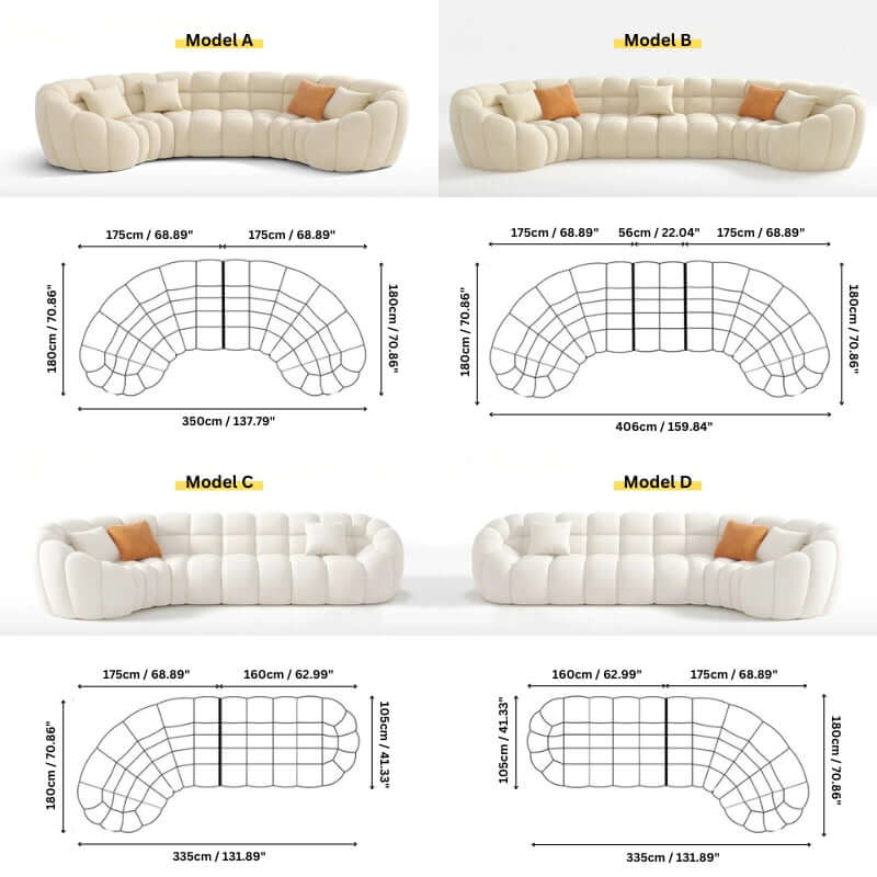 Wabi-Sabi Cloud Sectional Sofa in Sherpa Fleece