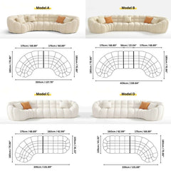 Wabi-Sabi Cloud Sectional Sofa in Sherpa Fleece