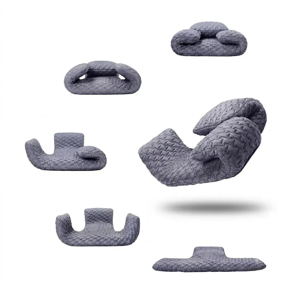 Wabi-Sabi Quilted Floor Meditation Chair with Folding Ergonomic Support