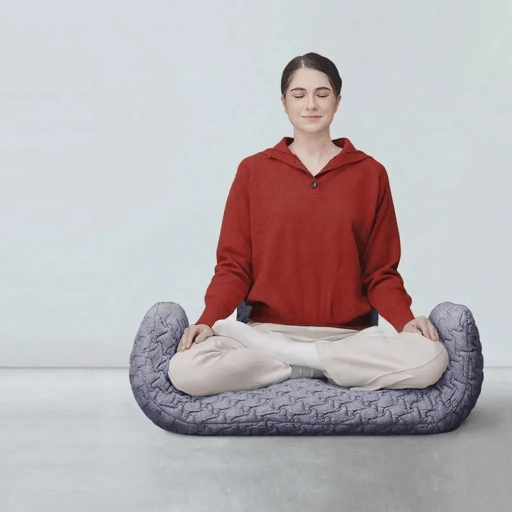Wabi-Sabi Quilted Floor Meditation Chair with Folding Ergonomic Support Main Product Image
