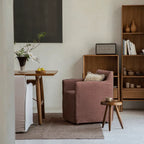 Wabi-Sabi Slipcovered Dining Chair with Casters & Linen Texture