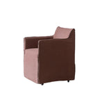 Wabi-Sabi Slipcovered Dining Chair with Casters & Linen Texture