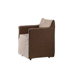 Wabi-Sabi Slipcovered Dining Chair with Casters & Linen Texture