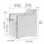 Wabi-Sabi Slipcovered Dining Chair with Casters & Linen Texture Dimensions