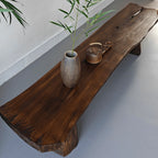 Wabi-Sabi Solid Wood Entryway Bench with Live Edge and Natural Imperfections