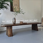 Wabi-Sabi Solid Wood Entryway Bench with Live Edge and Natural Imperfections Dimensions