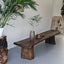 Wabi-Sabi Solid Wood Entryway Bench with Live Edge and Natural Imperfections Main Product Image