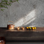 Wabi-Sabi Solid Wood Entryway Bench with Natural Bark Edges