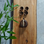 Wabi-Sabi Solid Wood Entryway Bench with Natural Bark Edges