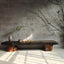 Wabi-Sabi Solid Wood Entryway Bench with Natural Bark Edges Main Product Image