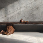 Wabi-Sabi Solid Wood Entryway Bench with Organic Tree Root Base